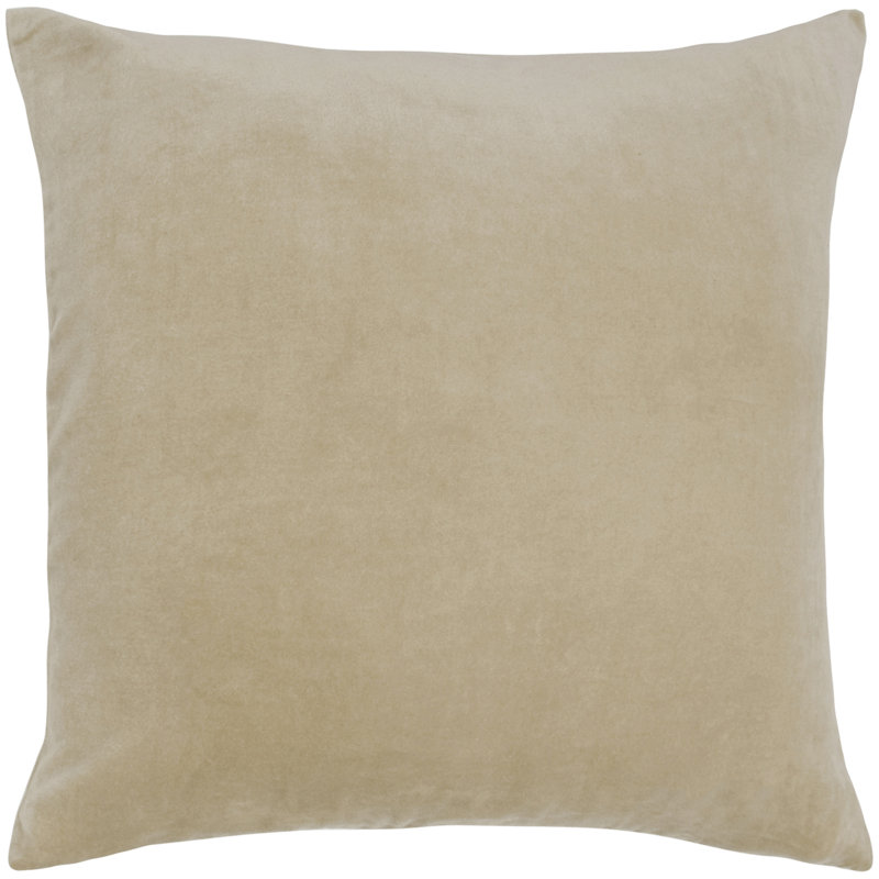 Velvet Feather & Down Fill Pillowcover with Insert, Wheat