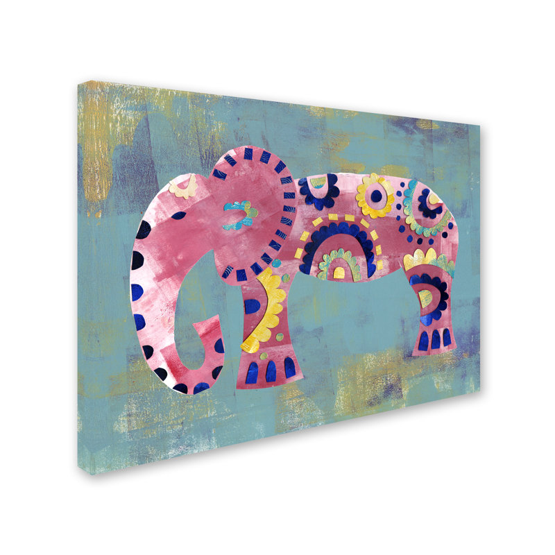 « boho éléphant 4 », reproduction d’impression sur toile tendue, H 18 po x l 24 po x P 2 po