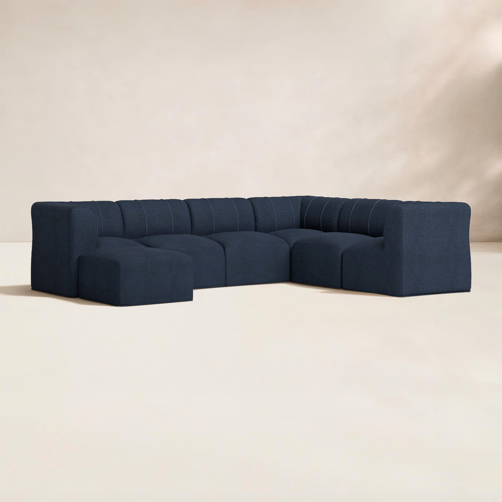 Eliana 124'' Outdoor Sectional with Sunbrella Cushions, Spectrum Indigo Sunbrella®