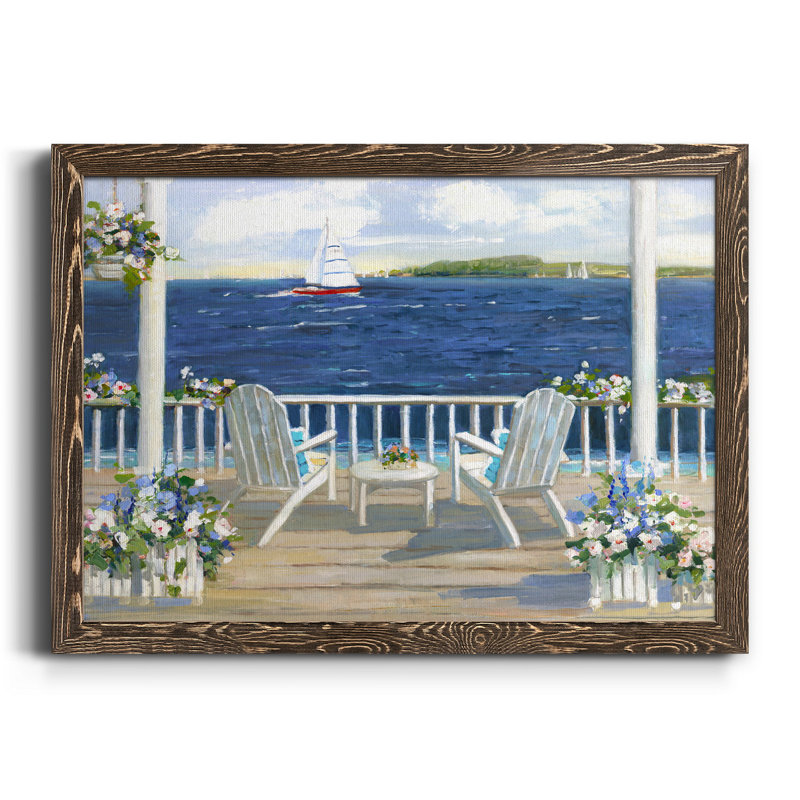 Voile d'été - Peinture sur toile encadrée, Toile avec cadre en noyer, H 31 po x l 44 po x P 1 po