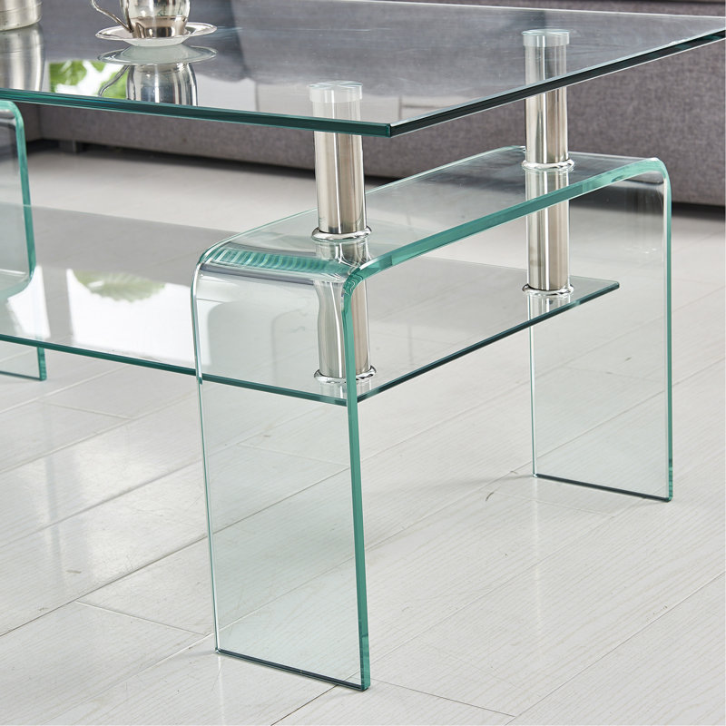 Rectangle Clear Glass Coffee Table