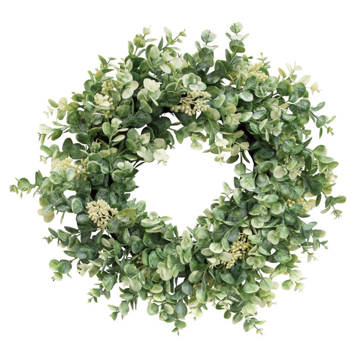 Primrue Seeded Baby Eucalyptus Twig Polyethylene (PE) Wreath | Wayfair