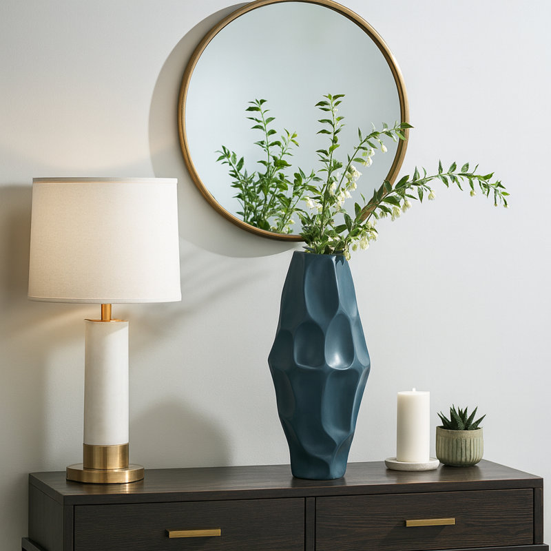 Antwerp Handmade Table Vase, Teal, 21" H x 9" W x 9" D
