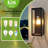 Modern Black Outdoor Wall Sconce, Metal & Glass Exterior Light Fixture With E26 Socket