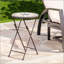 SILVESTER END TABLE With Stone Mosaic Top And Foldable Design For Versatile Outdoor Use, Perfect For Patio And Backyard Decor.