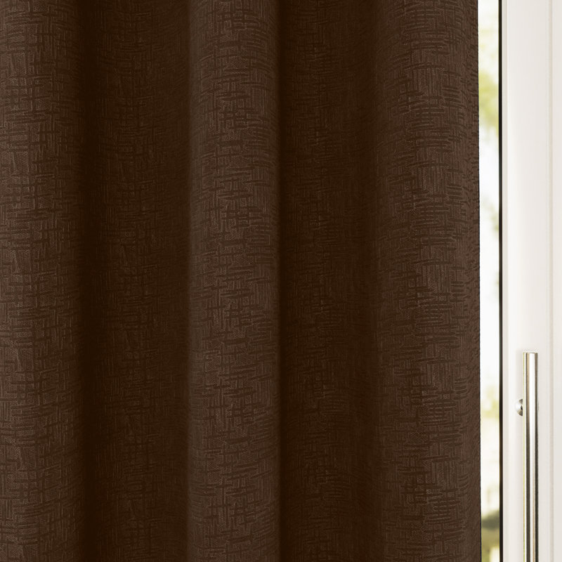 Biller Eyelet Thermal Light Reducing Curtain, 117cm Width x 137cm Drop, Chocolate