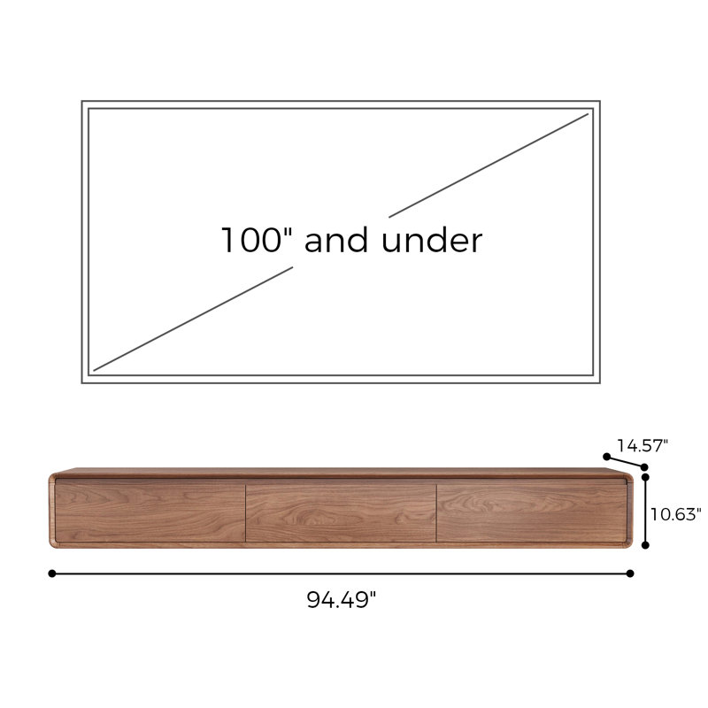 Modern Walnut TV Stand With 3 Drawers For Stylish Living Room Storage