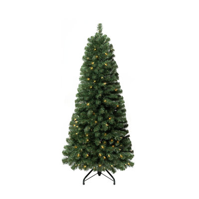 Sapin de Noël artificiel pré-éclairé avec flocage de cachemire