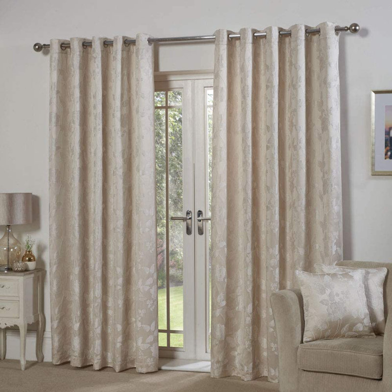 Sammi Room Darkening Curtain Pair, Cream