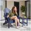 Table de bout extérieure Adirondack, table de bout de patio en PEHD, bleu marine
