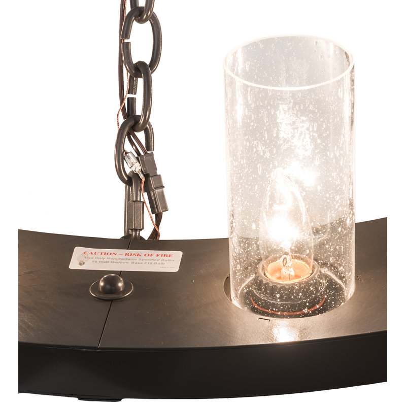 Lustre de roue de wagon avec abat-jour ombré 12 lumières Cutler