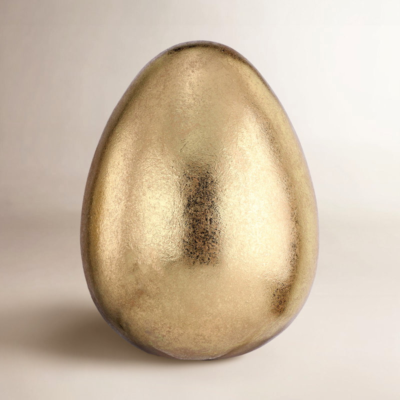 Oeuf doré en résine 8 po