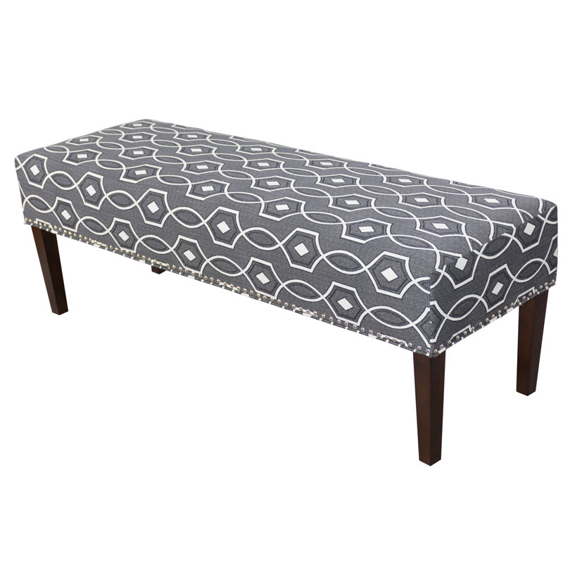 Banc rembourré Idell, Gris / géométrique