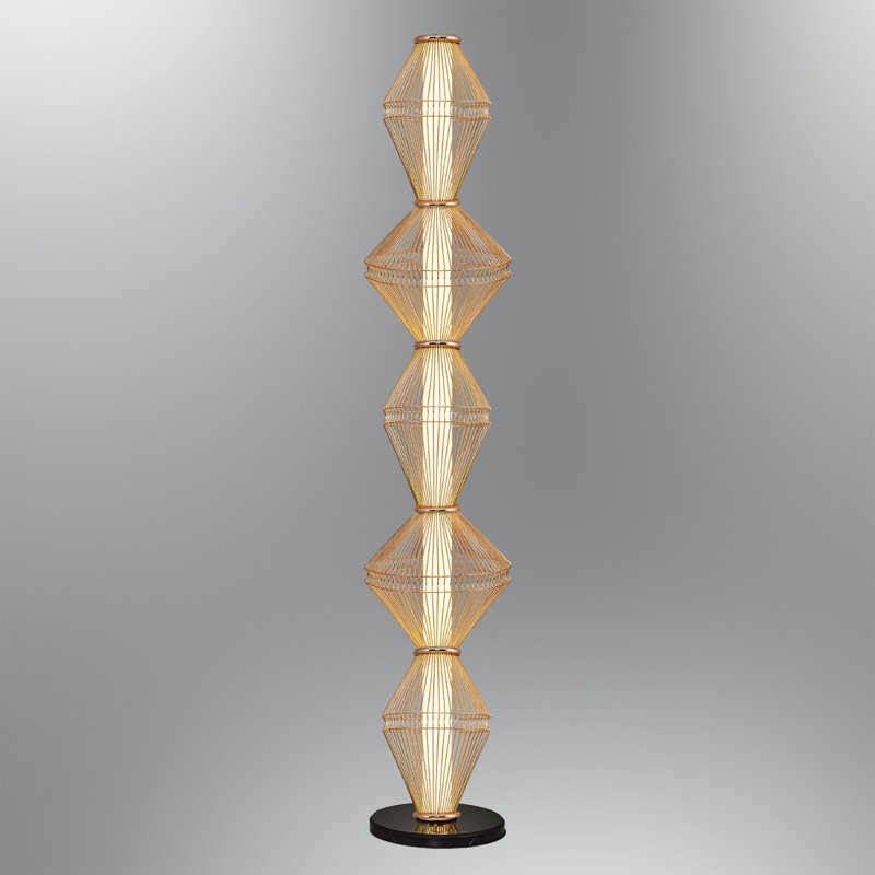 Modern Floor Lamp, 5 x 10W LED, 3000K, 9.4 in Diameter x 55.1 in Height | Durable Metal Body with Acrylic Cap Cover, Energy-Efficient Integral LED | Perfect for Living Room, Bedroom & Home Office Décor