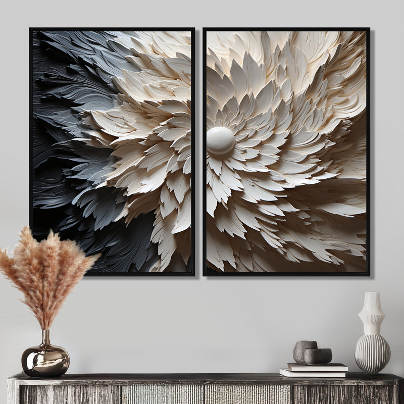 Minimalisme, beauté, sérénité, art mural moderne bleu, 36" H x 48" W, Framed Print without Mat, Black