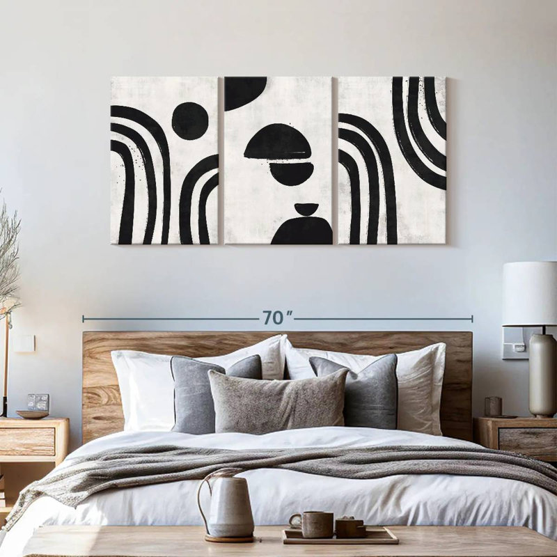 Impression sur toile simple et abstraite, H 30 po x l 62 po
