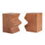 Ensemble de 2 tables d'appoint rectangulaires d'extérieur, tables de bout gigognes en imitation bois pour une utilisation intérieure et extérieure, meubles décoratifs durables et élégants