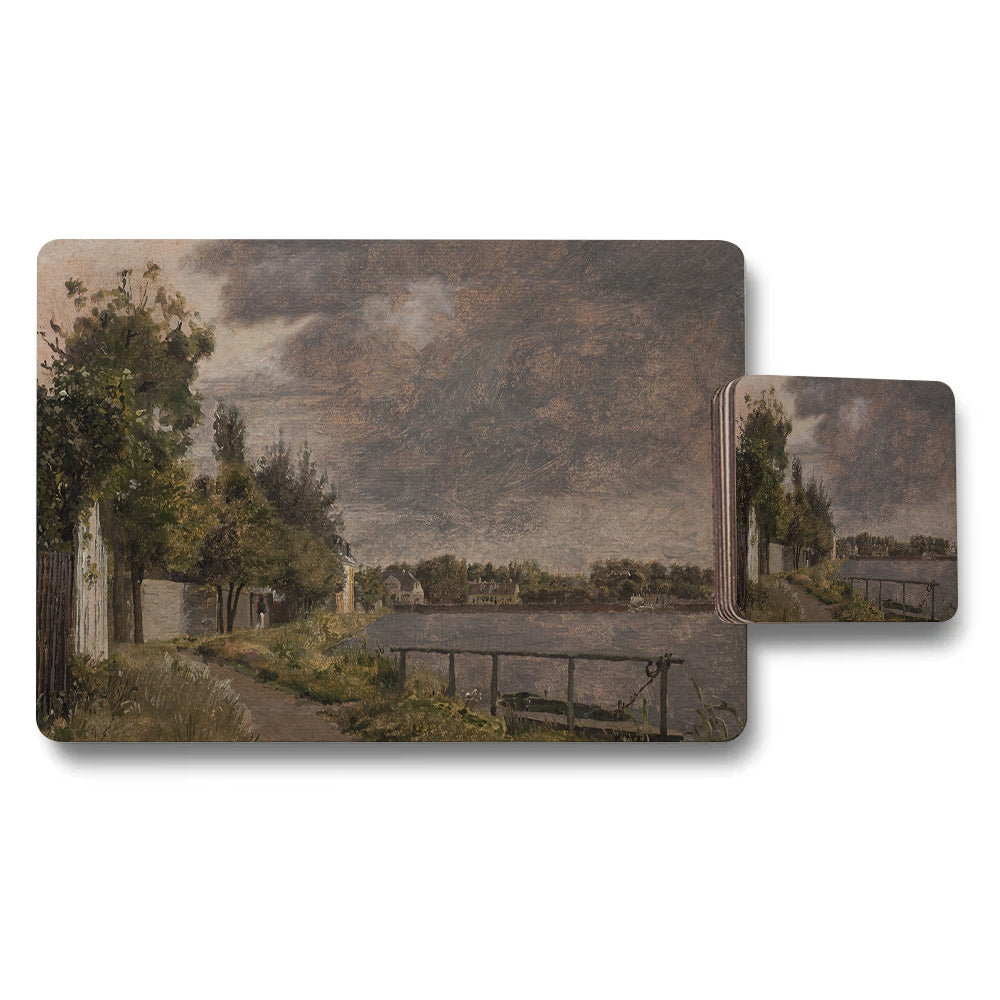 River Landscape Placemat And Coaster Set For Dining