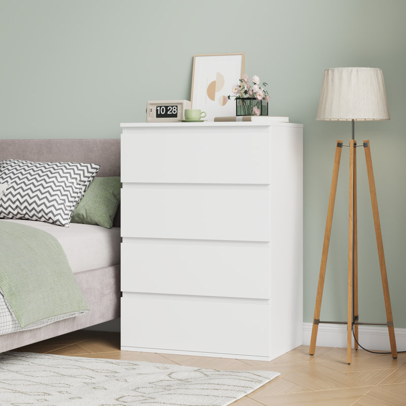 Cassilis 23.6" W 4-Drawer Dresser, Nightstand, White