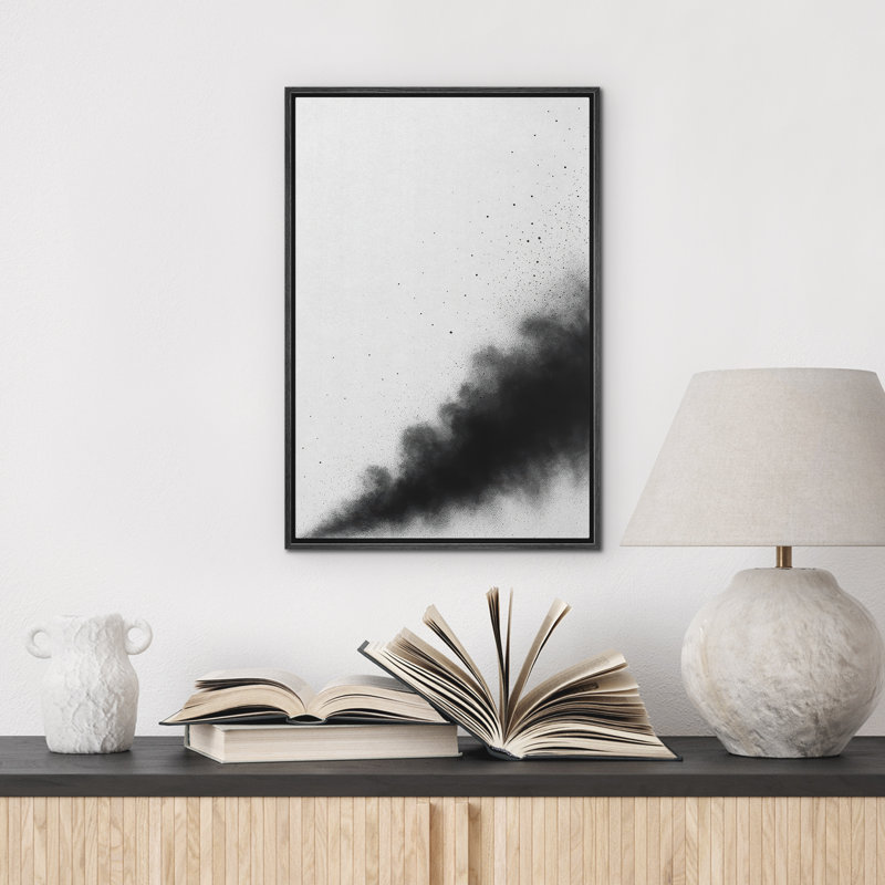 Reproduction d'art abstrait sur toile encadrée pour décoration intérieure moderne, H 36 po x l 24 po, Noir