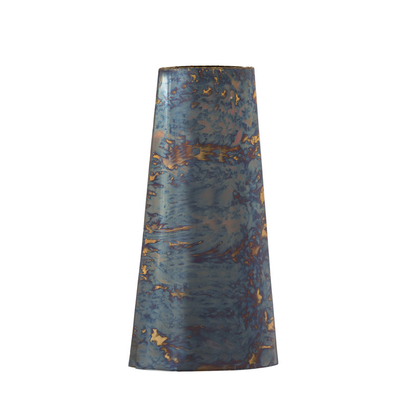 Vase flambé avec bordure dorée