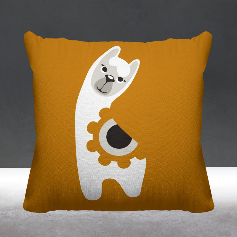 Coussin Inkie, 19 po x 19 po, Mandarine, Carré