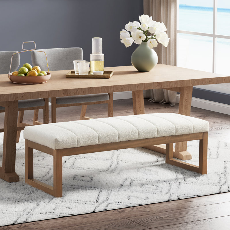 Banc rembourré de 53 po de largeur, Beige