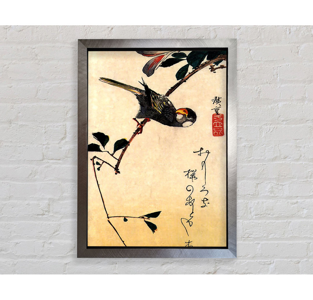 Java-Spatz und Magnolie von Hiroshige - Druck