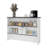 Central  kitchen island with modern design, ample storage space Black and white-1523160807