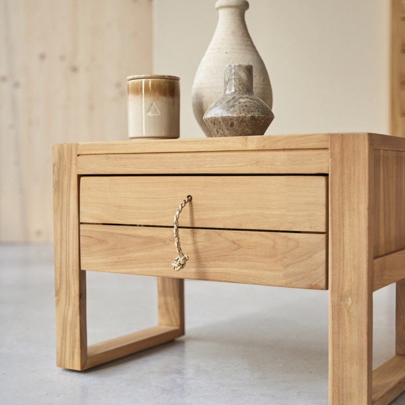 Minimalys 19.69'' W Solid Wood Nightstand