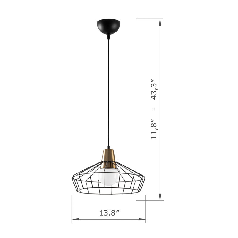 Luminaire suspendu simple à hauteur réglable