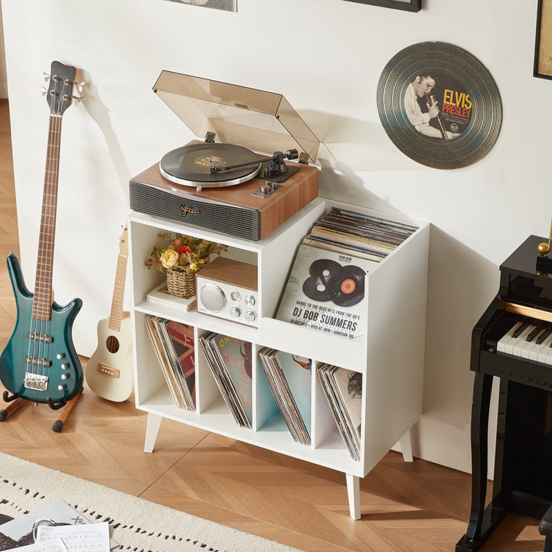 Grand support pour tourne-disque, Blanc