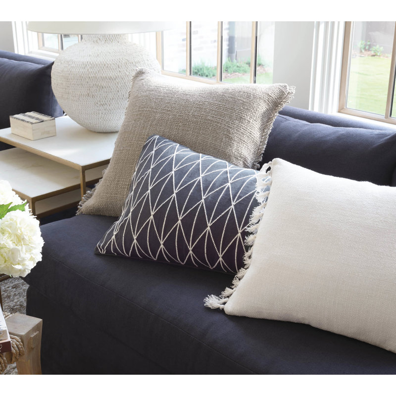 Adger Linen Rectangular Pillow Cover, Plaster