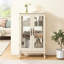 Vitrine à 2 portes avec dossier en miroir et rangement réglable - idéale pour l'organisation à domicile La poignée rétro éclairée ajoute un charme classique à-127306626