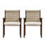 Ensemble de 2 fauteuils de salle à manger d'extérieur en bois d'acacia et rotin tressé pour terrasse-323971193-323971194