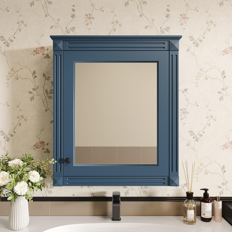 24'' X 27'' Wall Mounted Bathroom Storage Cabinet With Mirror, Medicine Cabinet With Height Adjustable Shelf, Over The Toilet Space Saver Cabinet