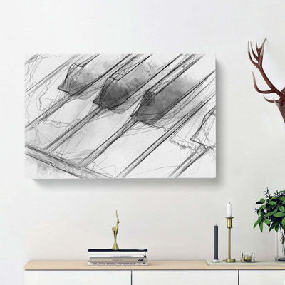 Keyboard Keys In Abstract - Wrapped Canvas