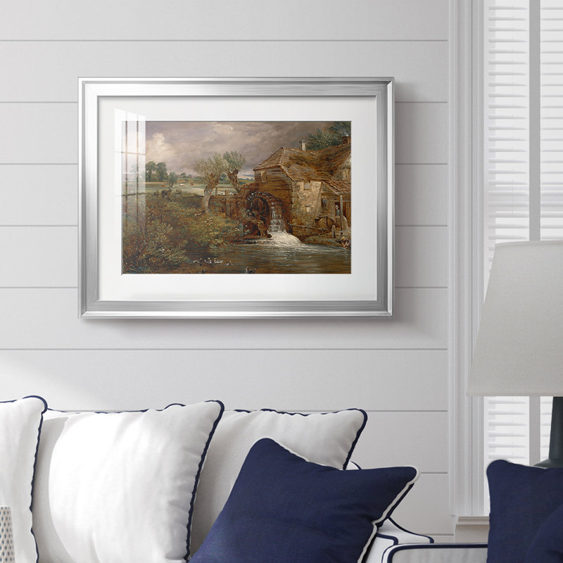 Parham Mill, Gillingham-John Constable, reproduction encadrée avec passe-partout et verre 1826, Argent, 18,5 x 24,5