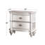 Table de chevet classique Classic Finition beige / blanc ou table de chevet 2 tiroirs argent antique
