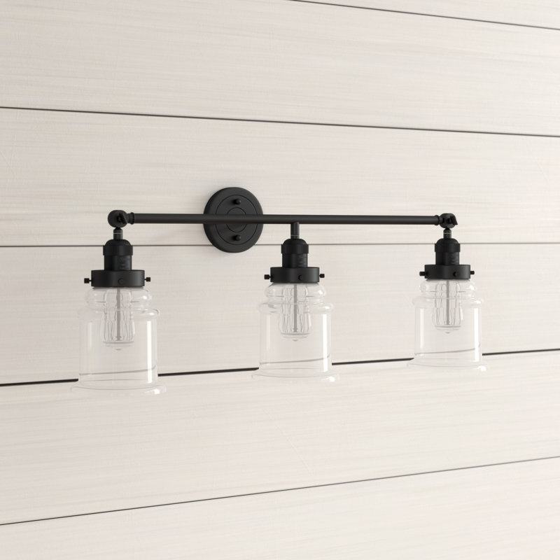 Galaviz 3 - Light Dimmable Vanity Light, Clear 1, 60 Watt Vintage Incandescent Bulb, Matte Black