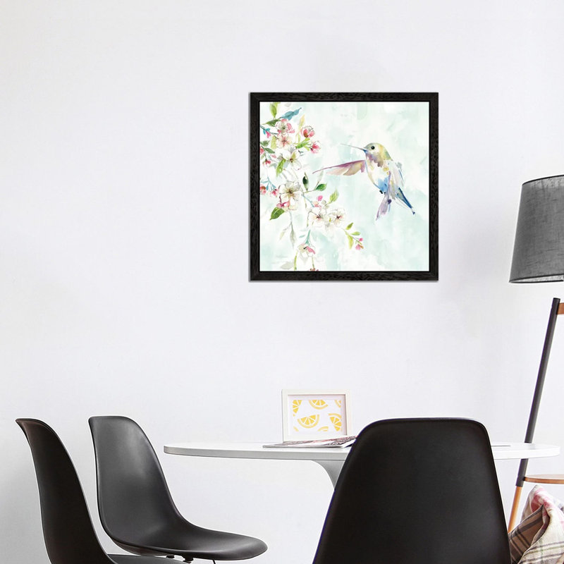 Hummingbird IV by Carol Robinson - Floater Frame Painting on Canvas, Black, 45.72 cm H x 45.72 cm W