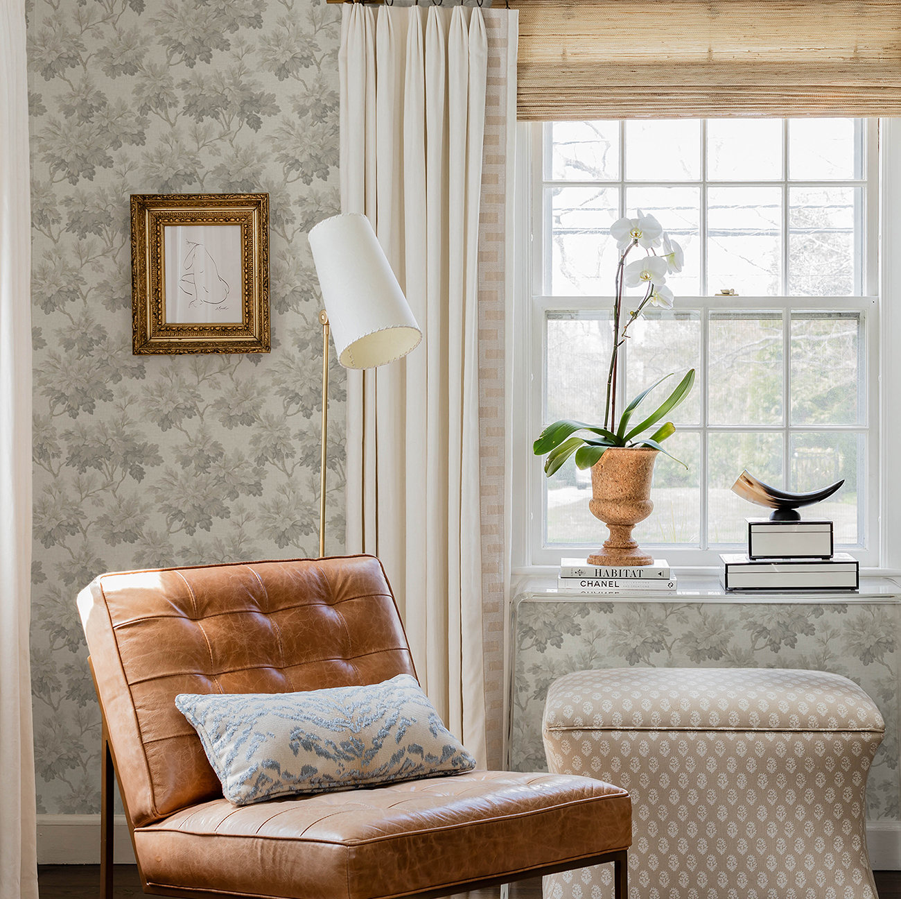Leaf Trail Wallpaper Double Roll, Gray