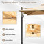 Parasol en porte-à-faux rectangulaire 9 pi x 11 pi avec mât central (base non incluse)-1287454129
