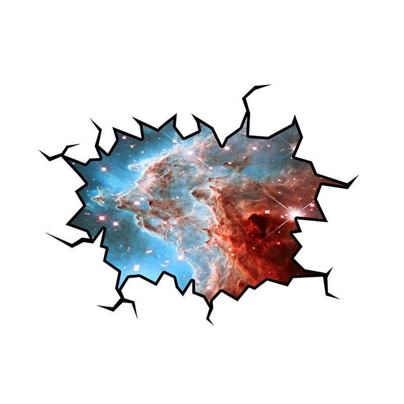 Décalcomanie murale "outer space étoiles" fissuré, H 24 po x l 30 po x P 0,01 po