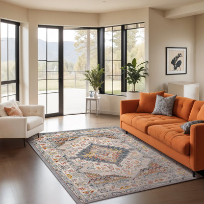 Machine Woven Blue/Brown/Grey Indoor Rug