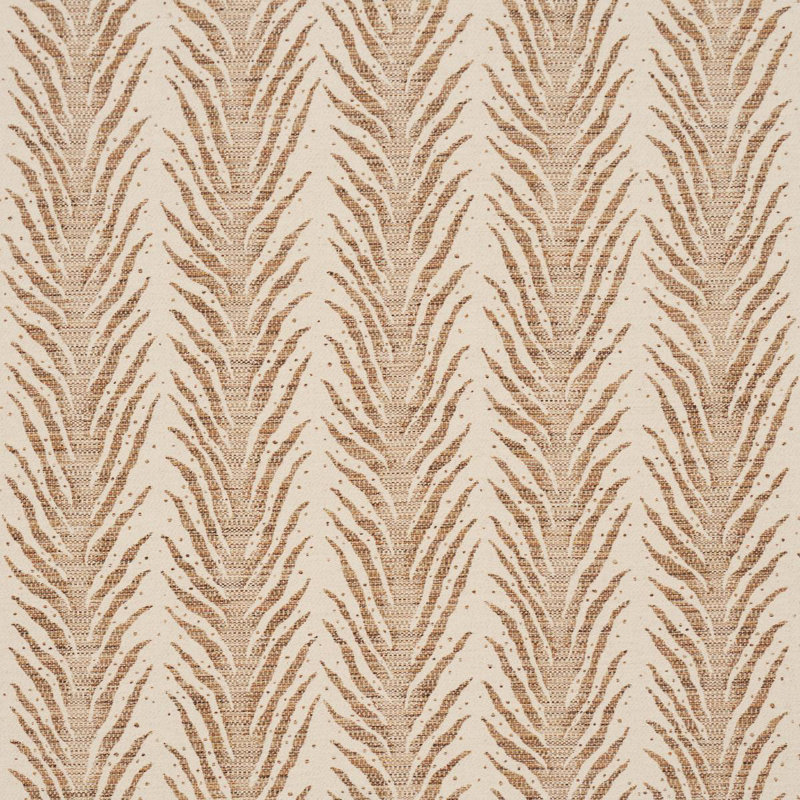 Schumacher X Celerie Kemble Creeping Fern Fabric, Brown