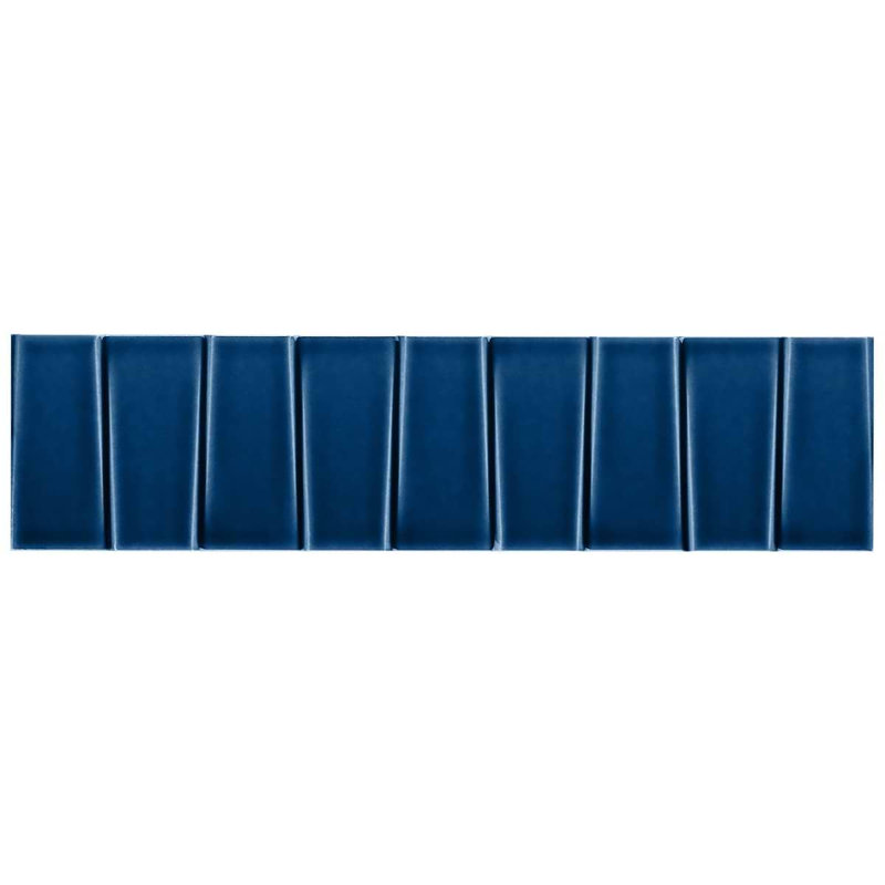 Colorplay Steps 4.5x18 3D Crackled Glossy Ceramic Tile, Nautical Blue