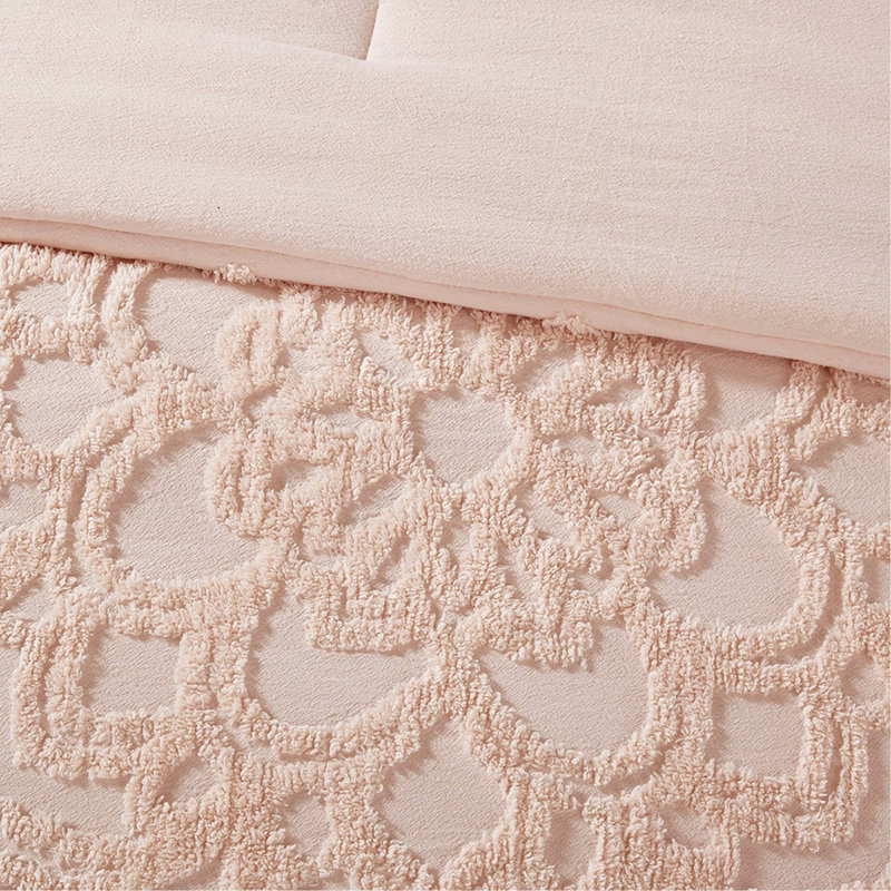 Ensemble d'édredon 3 pièces en médaillon en chenille de coton capitonné pour très grand / très grand californien et style bohème, toutes saisons, certifié OEKO-TEX