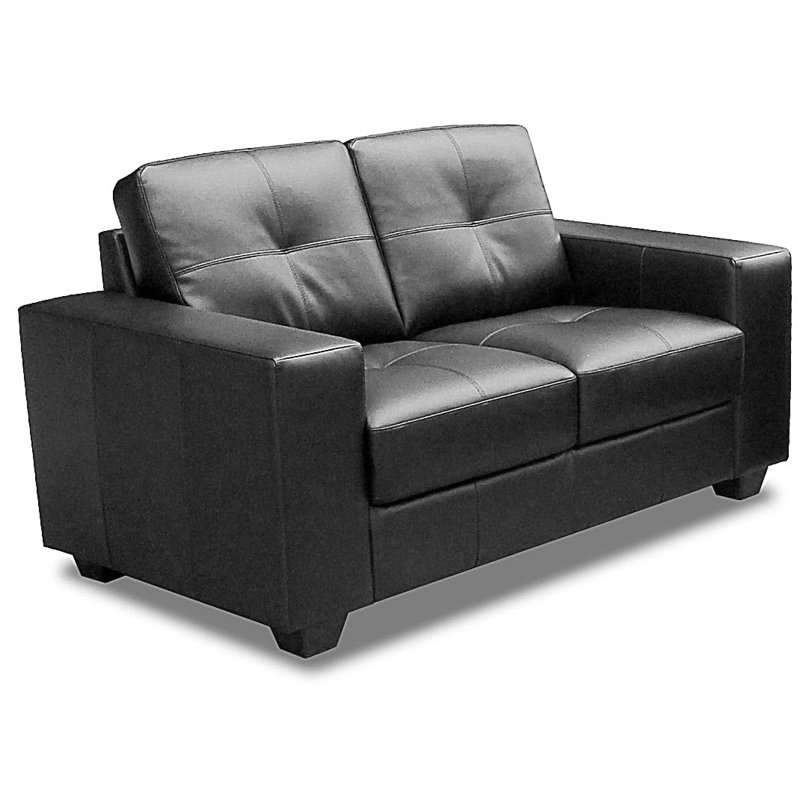 Holly Faux Leather Loveseat, Black, 2