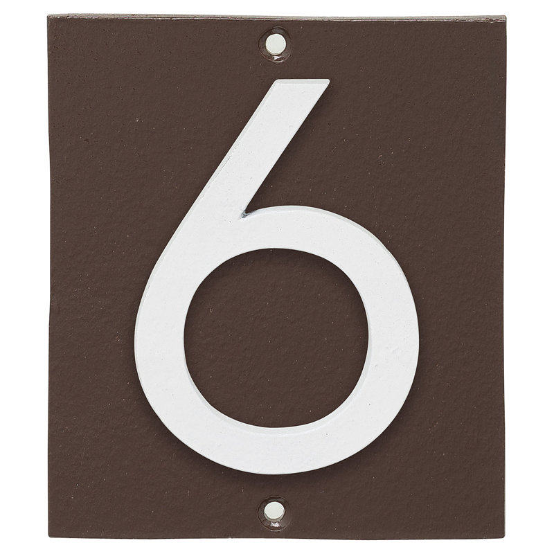 Plaque d’adresse murale sur 1 ligne flottante, Bronze romain, Blanc, Oui